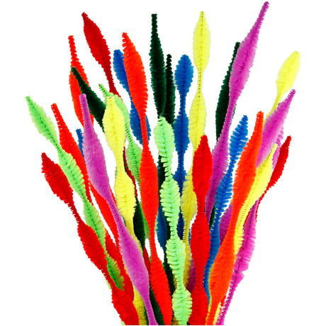 Creativ company chenille, bølgepap, L: 30 cm, tykkelse 5-12 mm, forskellige farver, 28 div 1 æske
