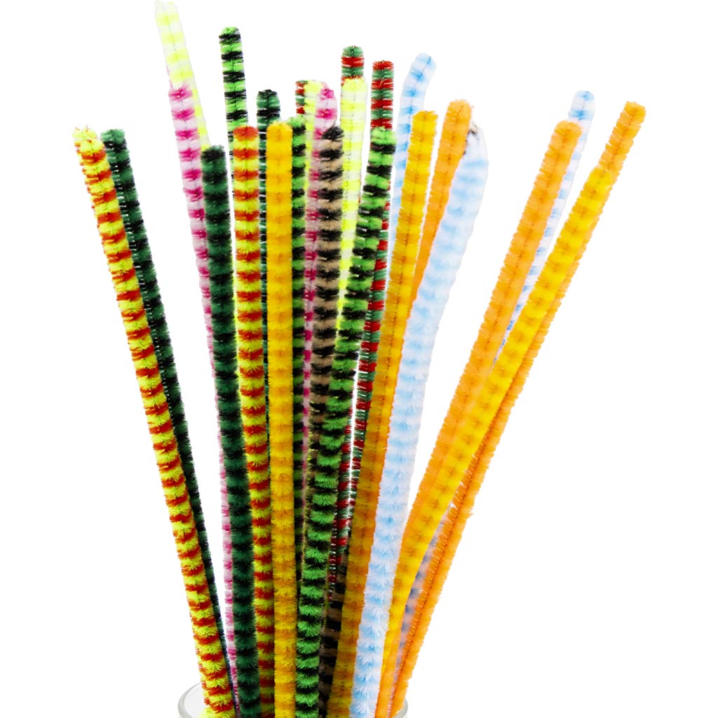 Creativ virksomhed https: www.cchobby.nl chenille-striped-l-30-cm-thickness-6-mm-diverse-colours-30-div-1-box