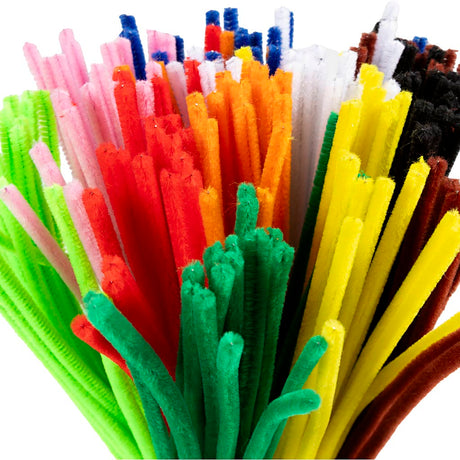 Creativ company chenille, l: 30 cm, tykkelse 6 mm, forskellige farver, 200 div 1 æske