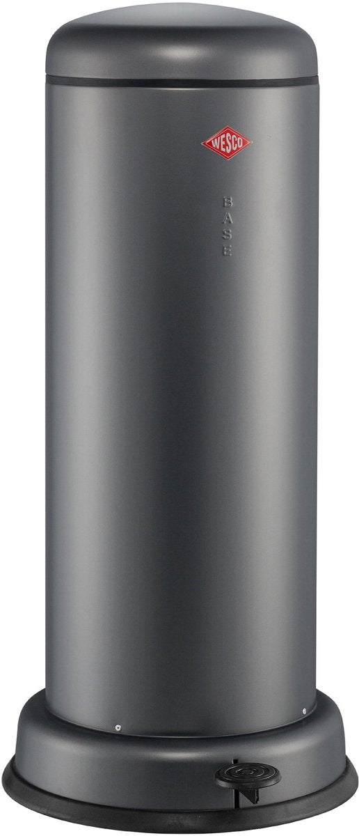 Wesco stor baseboy affaldsspand med soft close | 30 liter | metal - mat grafit | pedalspand