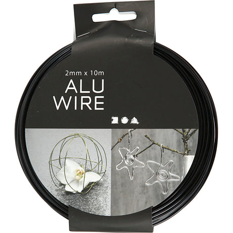 Creativ virksomhed https: www.cchobby.nl alu-wire-round-thickness-2-mm-black-10-m-1-roll
