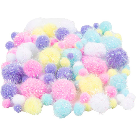 Creativ virksomhed https: www.cchobby.nl pompoms-d-15-40-mm-glitter-ca-75-piece-pastelcolours-62-gr-1-doos