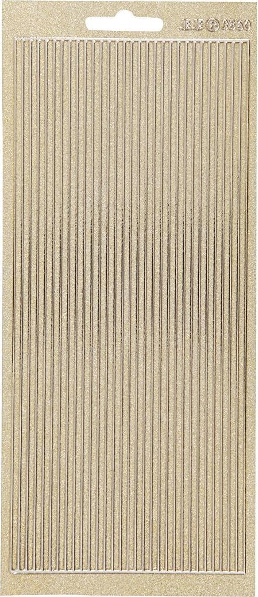Creativ firmaklistermærker guld - kantklistermærker - selvklæbende guldklistermærker - dekorative klistermærkeark - fremstilling af scrapbogskort - 10x23 cm - 1 ark