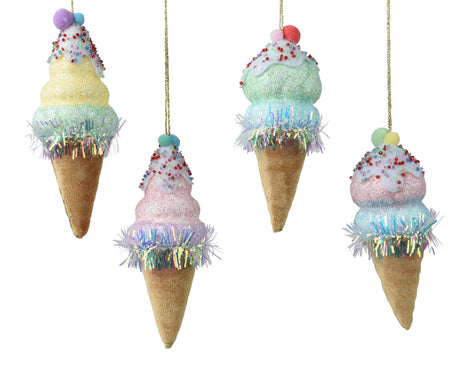 Decoris julevedhæng iskugle fløjl 15cm