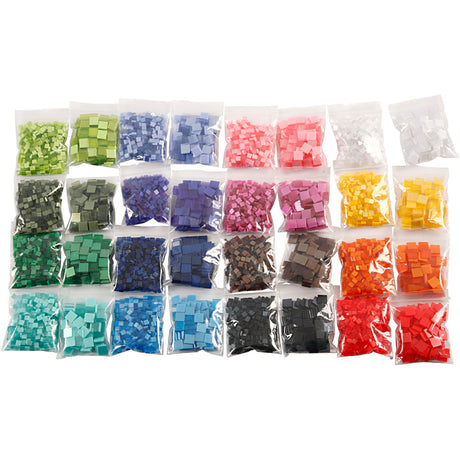 Https: www.cchobby.nl mini-mosaik-størrelse-5x5-10x10-mm-tykkelse-2-mm-800-gr-32x25-gr-1-boks