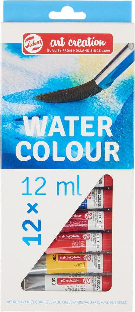 Talens kunstskabende akvarelfarvesæt 12x12ml