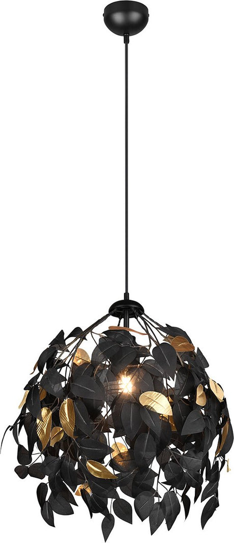 Rl live your light reality leavy - lysekrone - sort mat - ekskl. 1x e27 28 w - loftmontering - mønsterbeskyttelse - højdejusterbar