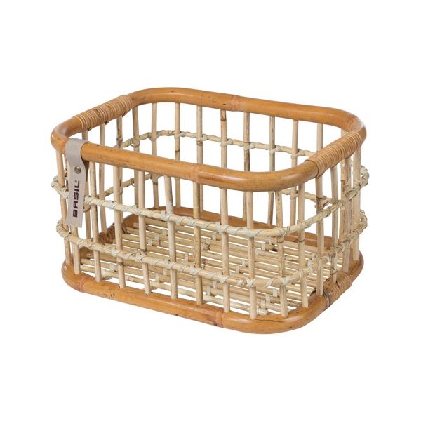 Basil Green Life - Ratting Bicycle Basket - Medium - Land Natural Brown