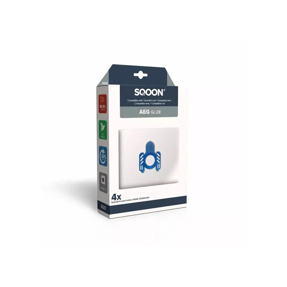 Sqoon stofzuigerzak aeg gr28s doos a 4 stuks