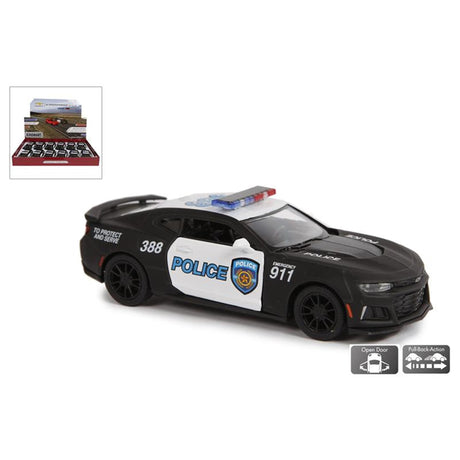 Kinsmart camaro zl1 politibil die cast pull back skala 1:38