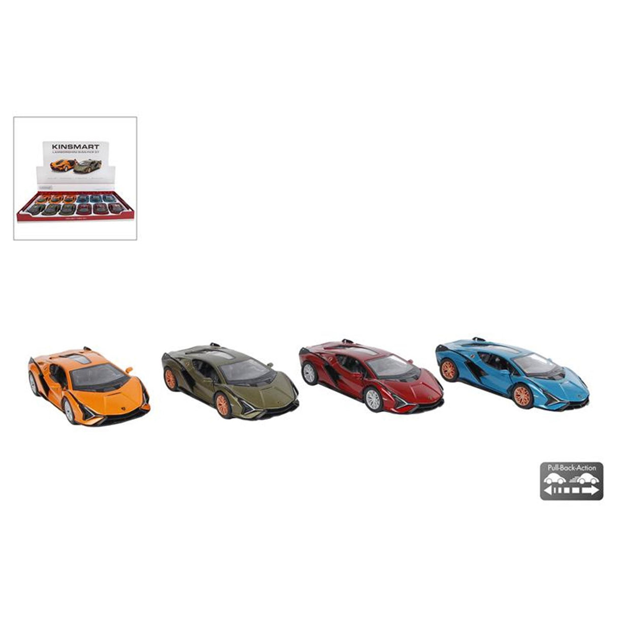 Kinsmart Lamborghini Sian Die Cast Pull Back Skala 1:40