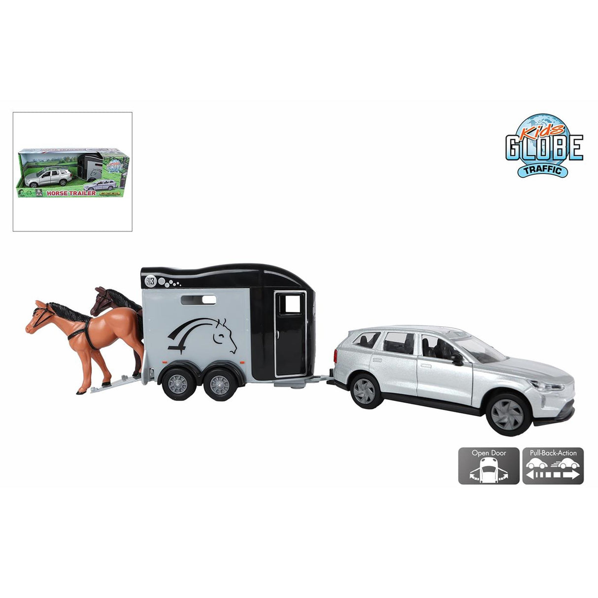 Kids globe volvo ex90 med cheval liberté hestetrailer