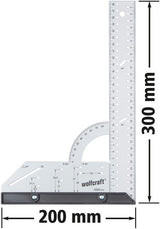 Wolfcraft - tømrerfirkant - metal - 300mm - blokfirkant - skrivefirkant - 5205000