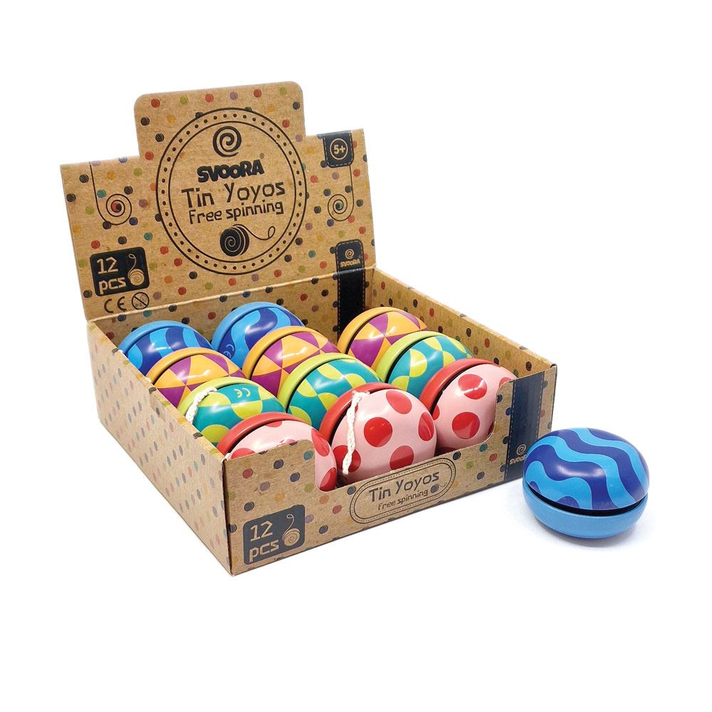 Dsp. retro tin yoyo groovy 4 ass. 5+