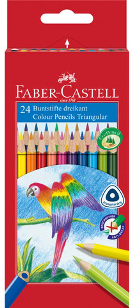 Faber-castell farveblyanter - trekantet - papkasse med 24 stykker - fc-116544