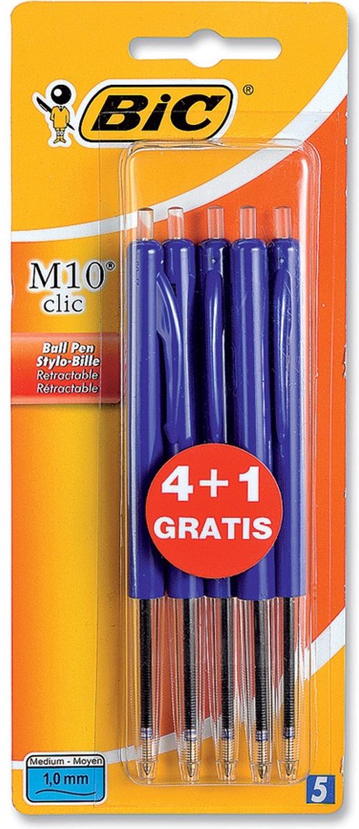 Bic kuglepen m10 blå bls 4+1