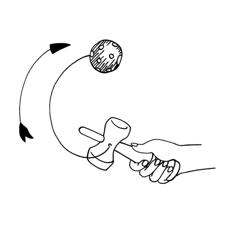 Goki kendama rød. 17 cm. 4+