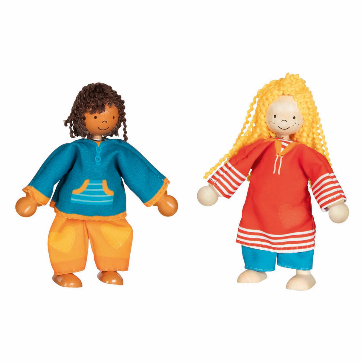 Goki fleksible dukker fynja fabio, 6 outfits