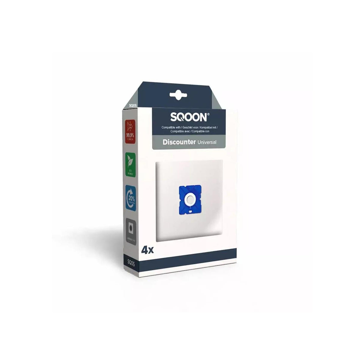 Sqoon støvsugerpose discountboks med 4 stk