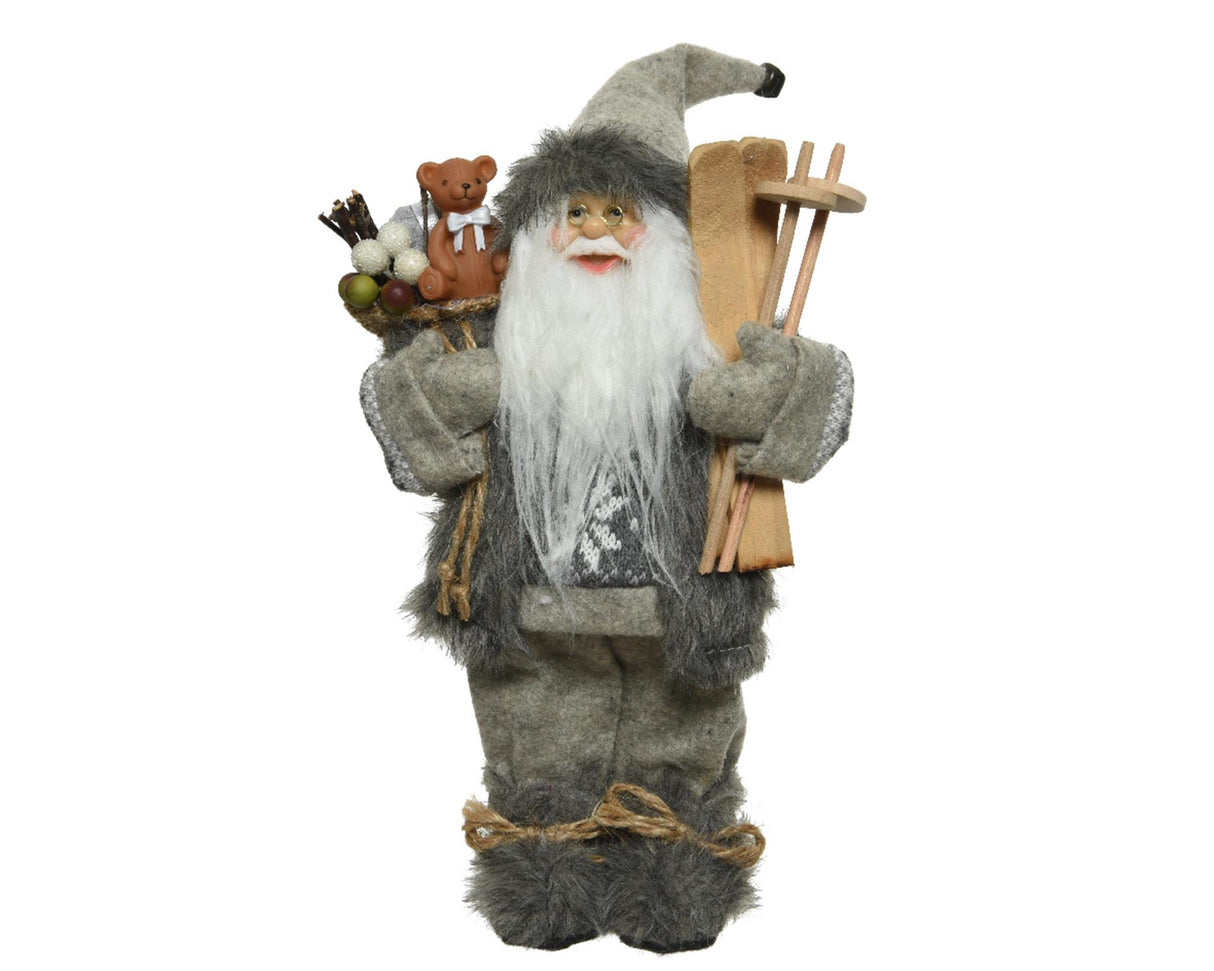 Decoris Santa Claus h45cm grå polyester
