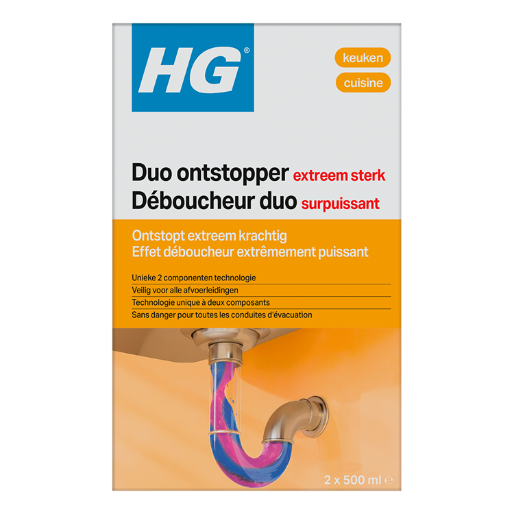 Hg duo unblocker | afløbsoplukker for genstridige tilstopninger
