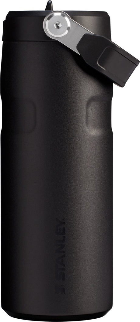 Stanley flip sugerør 2.0 vandflaske med sugerør 0,47l - 10 timer kold - 2 dage kold med is - drikkedunk i rustfrit stål - BPA fri - lækagesikker - tåler opvaskemaskine - sort