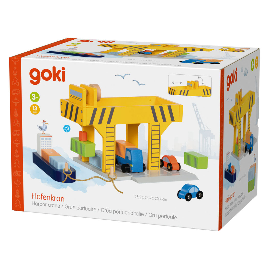 Goki havnekran i træ - 13 stk.