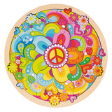 Goki træpuslespil mandala blomster - 34 stykker.