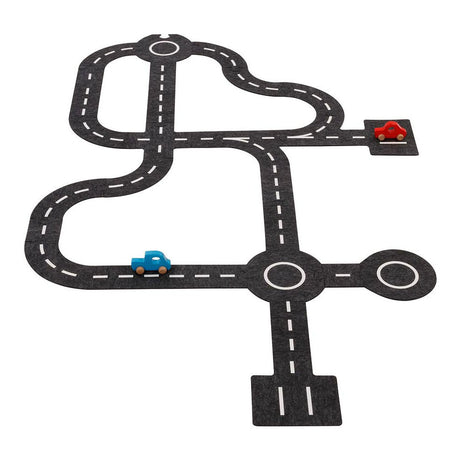 Goki Play Rug Traffic Roads med 2 biler, 30dlg.