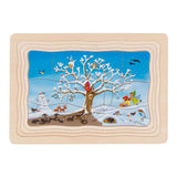 Goki-puslespil - æbletræets årstider - 47 brikker - 4 lag - 28,5x20x1,5cm - træ - 3+