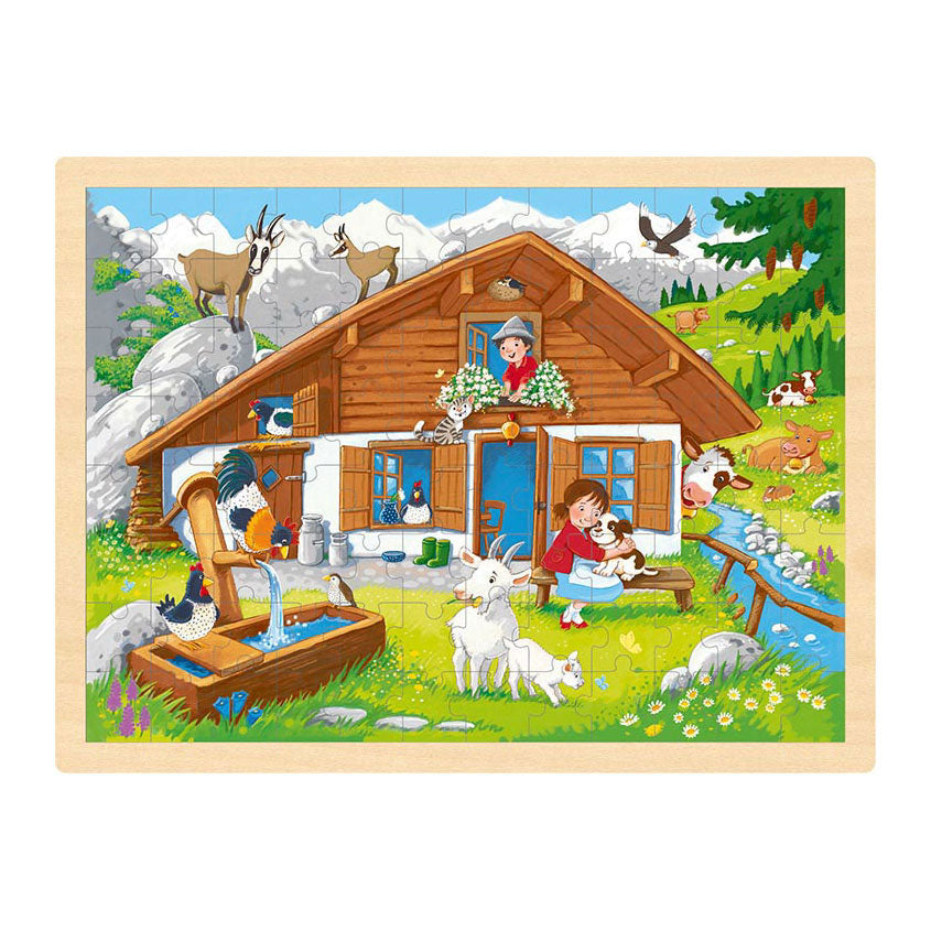 Goki Wooden Jigsaw -puslespil i Alperne, 96.