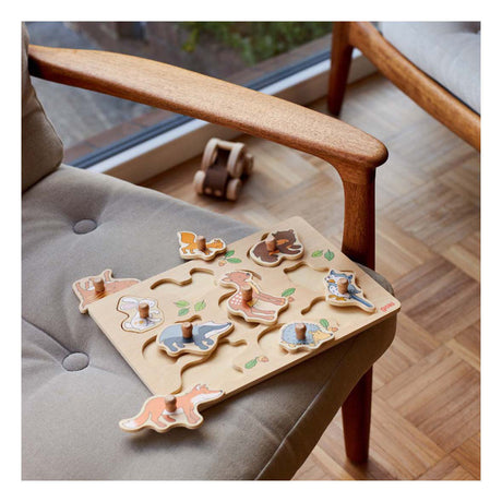Goki Wooden Stud Puzzle Forest Animals, 9 ..