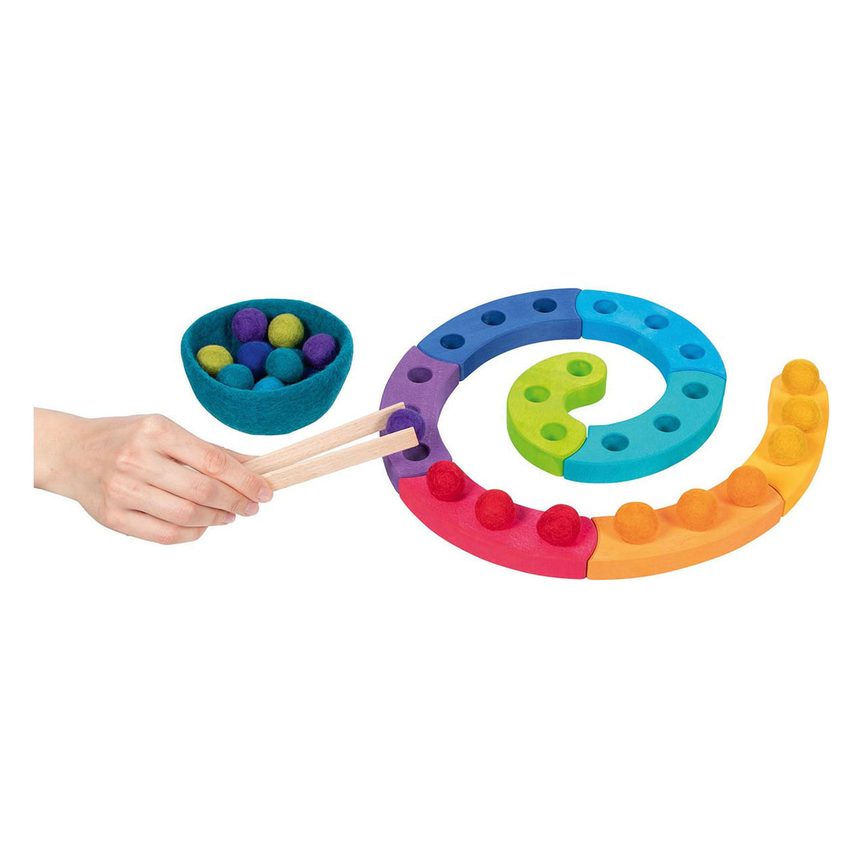 Goki Wood Color Sortering Game Spiral, 29dlg.