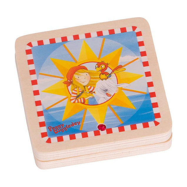 Goki Wooden Sundial and Compass Pocket Størrelse