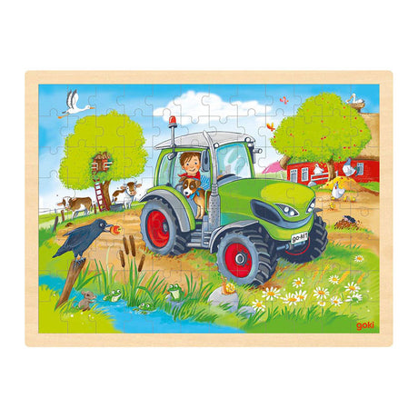 Goki Wooden Jigsaw Puzzle Tractor, 96 ..