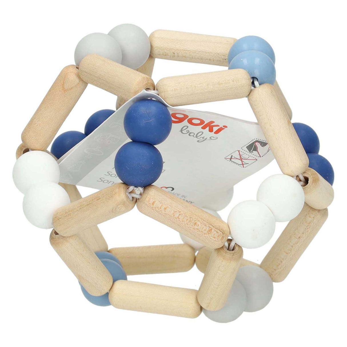 Goki Wood Gripping Elastic Ball Blue