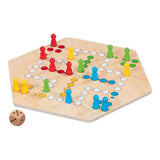 Goki træ ludo spil - klassisk brætspil til 6 spillere.