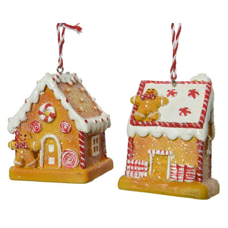 Decoris julevedhæng slikhus med honningkagemand polyresin h7,5cm