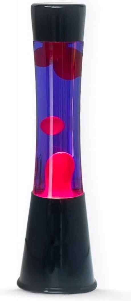 I-total lavalampe - lavalampe - humørlampe - 40x11 cm - glasaluminium - 30w - lilla med pink lava - sort - xl2347
