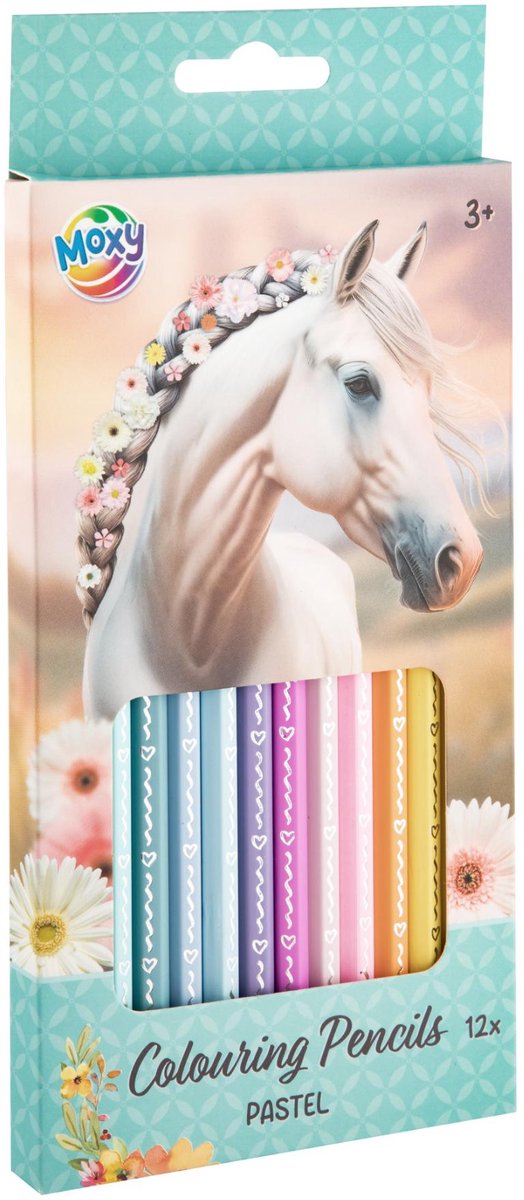 Umærket sans marque hestekollektion - farveblyanter - pastel - 12 stk