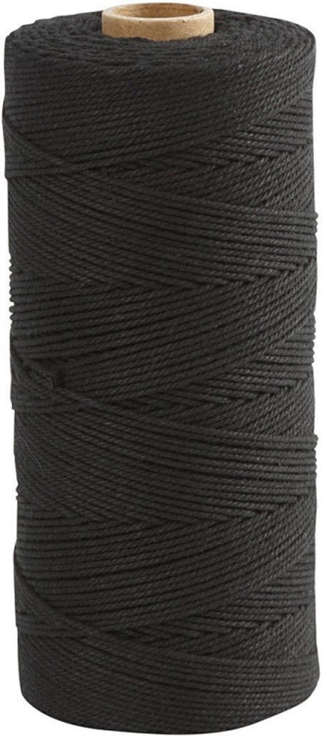 Creativ company makramésnor, l: 315 m, tykkelse 1 mm, tynd kvalitet 12 12, sort, 220 gr 1 kugle