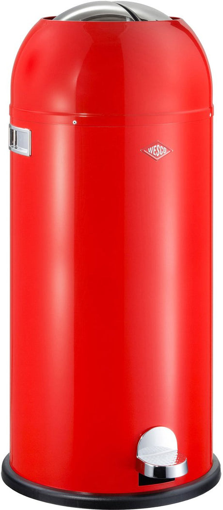 Wesco kickmaster maxi affaldsbeholder | pedalspand | 40 liter | metal - rød | skraldespand - lavet i tyskland