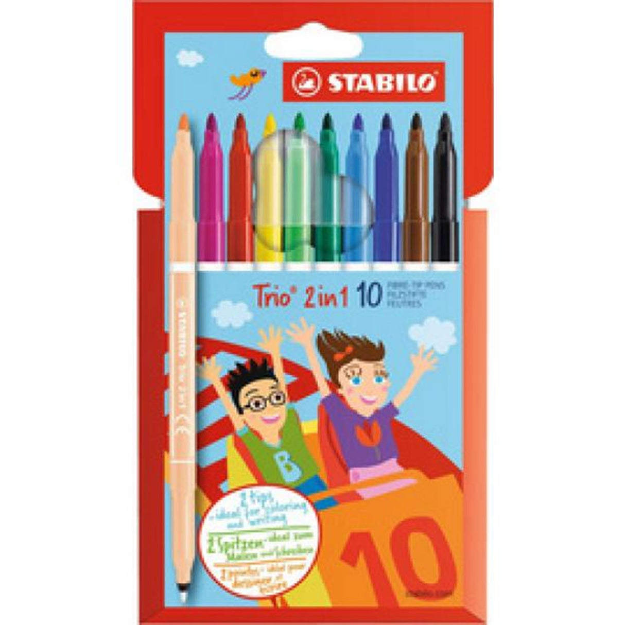 Stabilo trio 2 i 1 tusch-etui 10