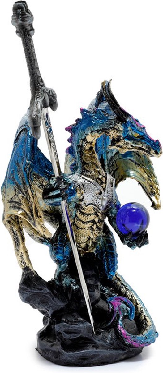 Puckator drage statue - storm troldmand kriger - drage