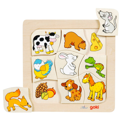 Goki Wooden Jigsaw? Hvem spiser hvad?