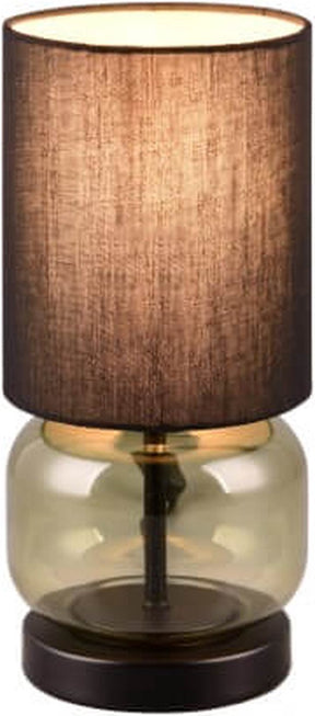Trio elio - bordlampe - sort mat - ekskl. 1x e27 40w - ledningskontakt - grønt glas