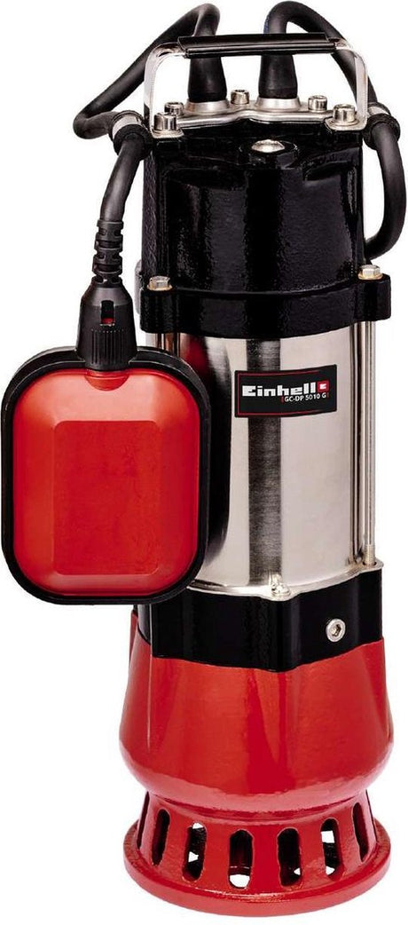 Einhell elektrisk snavsvandspumpe GC-DP 5010 g - 500 W - 12000 l h - snavs op til ø10 mm - trinløst justerbar svømmerafbryder - inkl. universal slangetilslutning