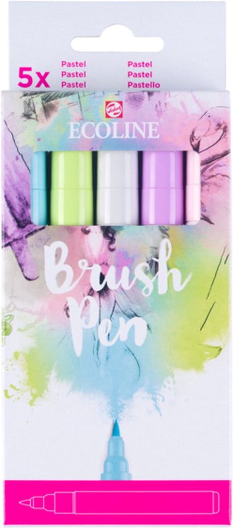 Ecoline pensel sæt pastel, 5 farver