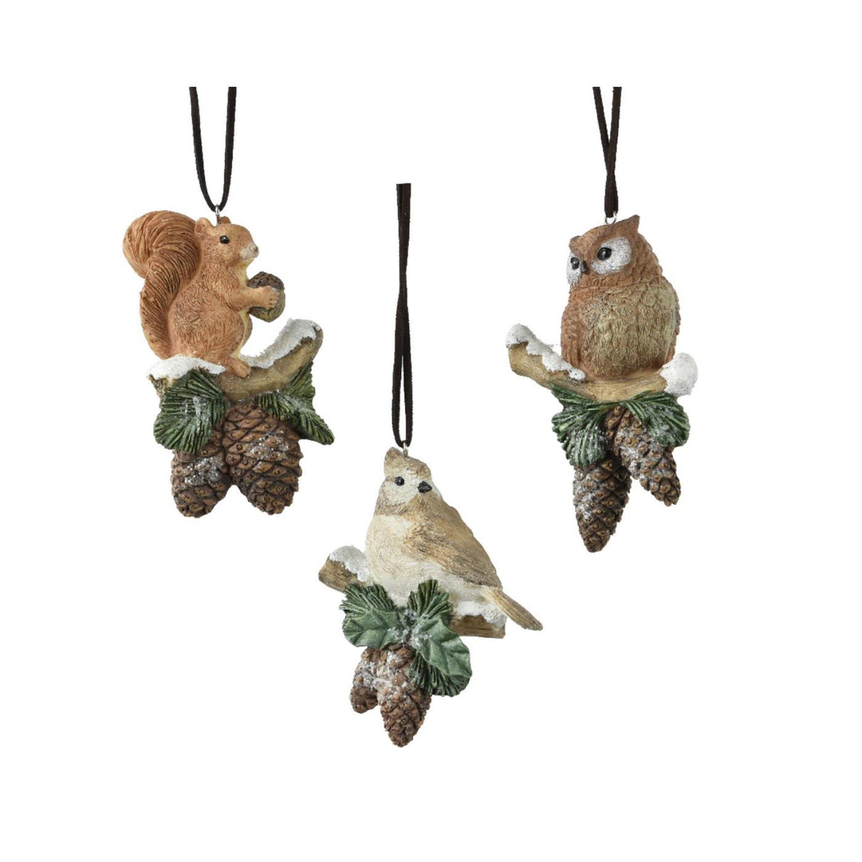 Decoris julevedhæng dyr polyresin 6,5x3,8x11cm 3 assorteret