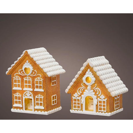 Decoris statue hus honningkager med LED 8,3cm